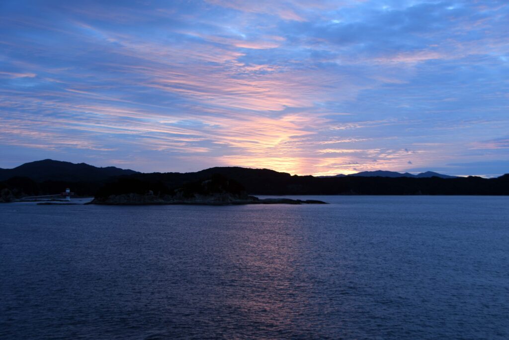 竜串湾の夜明け-竜串グラスボート